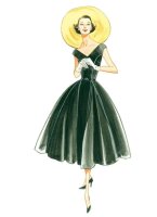 V1172 Damen Gürtel Kleid, Vogue