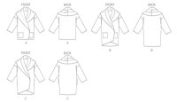V8930 Jackett Damen Kragen Schal, Vogue