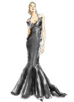 V2931 Damen Schleppe Kleid, Vogue