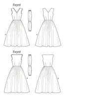 V8789 Damen Kummerbund Kleid, Vogue