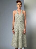 V8974 Damen Gürtel Kleid Jackett, Vogue