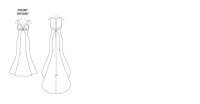 V1032 Damen Schleppe Kleid, Vogue