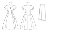V9105 Damen Kleid Schärpe, Vogue