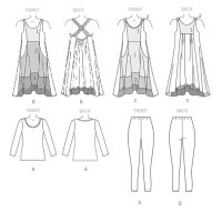 V9108 Damen Top Leggings Kleid, Vogue