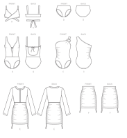 Vogue V9192 Damen Überwurf-Top Bikini, One-Piece Badeanzugs, und Umhangs