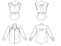 V1387 Damen Top, Schnittmuster von Vogue