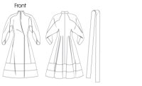 V1239 Damen Gürtel Kleid, Vogue