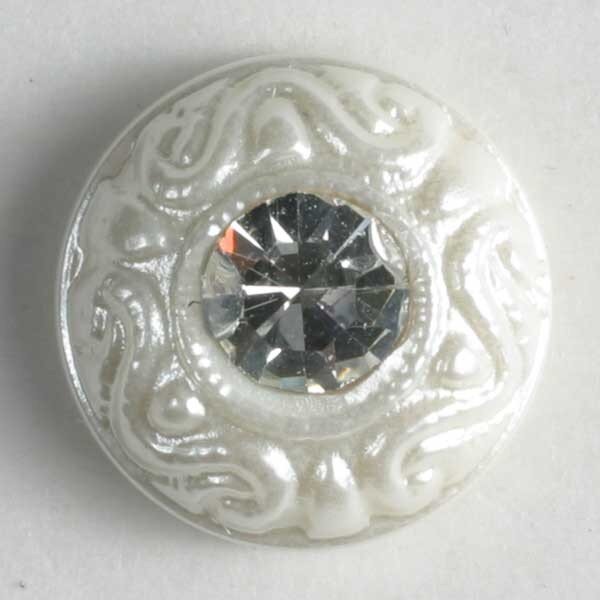 Kunststoffknopf mit Strass, Dill 4107-110800