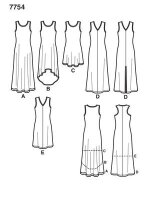 S7754, S1358  Kleid, Schnittmuster von Simplicity