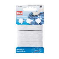 3m Knopfloch-Elastic mit 3 Knöpfen 12 mm weiß