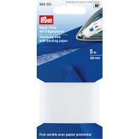 Saumvlies mit Trägerpapier zum Einbügeln 38 mm weiß