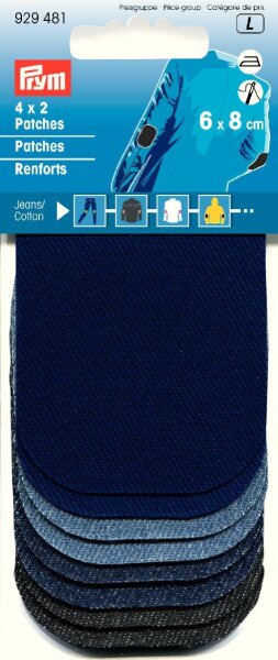 4x2 Patches Mini (zum Aufbügeln) 6 x 8 cm Jeans/CO