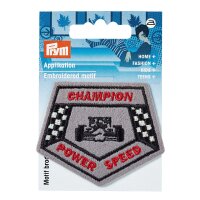 Applikation Label Champion Ferrari schwarz/grau