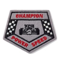 Applikation Label Champion Ferrari schwarz/grau
