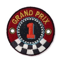 Applikation Patch rund Grand Prix rot/schwarz