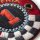 Applikation Patch rund Grand Prix rot/schwarz