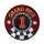Applikation Patch rund Grand Prix rot/schwarz