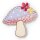 Applikation Pilz rosa/flieder mit Blumen