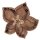 Applikation Blume braun Organza mit Pailletten