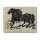 Applikation Label Pferd schwarz/beige