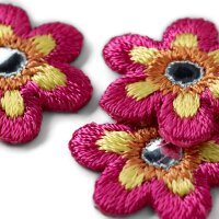 Applikation Blume klein pink mit Spiegel