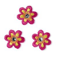 Applikation Blume klein pink mit Spiegel