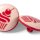Knopf Ösen, Cupcake 15mm, rot/lachs