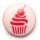 Knopf Ösen, Cupcake 15mm, rot/lachs