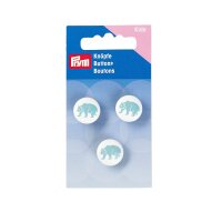 Knopf Ösen Eisbär 15 mm weiß/türkis