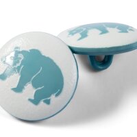 Knopf Ösen Eisbär 15 mm weiß/türkis
