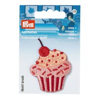Applikation Cupcake rot/rosa