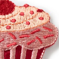 Applikation Cupcake rot/rosa