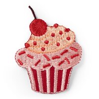 Applikation Cupcake rot/rosa