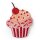 Applikation Cupcake rot/rosa