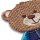 Applikation Teddybär braun/kariert