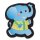 Applikation Elefant schwarz/blau