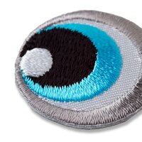 Applikation Augen schwarz/weiß/blau