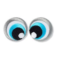 Applikation Augen schwarz/weiß/blau