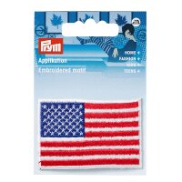 Applikation Amerika Fahne blau/rot/weiß