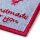 Applikation Exklusiv Handmade Label Sticken blau/rot