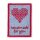 Applikation Exklusiv Handmade Label Sticken blau/rot