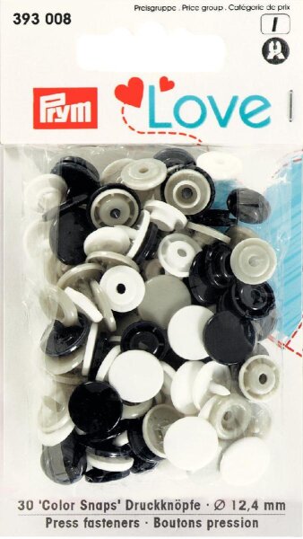 Prym Love Druckknopf Color KST 12,4mm marine/grau/weiß