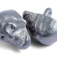 Knopf Ösen, Totenkopf 15mm, silber