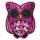 Applikation Eule pink/schwarz