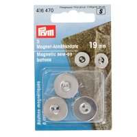 Magnet-Annähknöpfe 19 mm silberfarbig