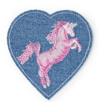 Applikation Patch Herz mit Einhorn