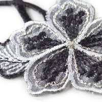 Applikation selbstklebend/aufbügelbar Blumenranke schwarz