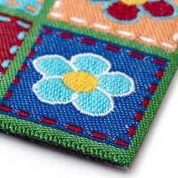 Applikation Patch 4 Blumen eckig