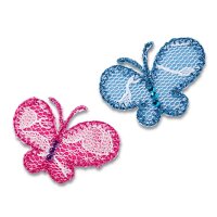 Applikation Schmetterlinge pink, blau