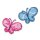 Applikation Schmetterlinge pink, blau